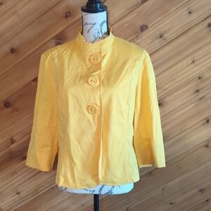 Coldwater Creek Sunny Yellow Button-Up Blazer